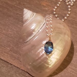 Handmade Blue glass Pendant Necklace